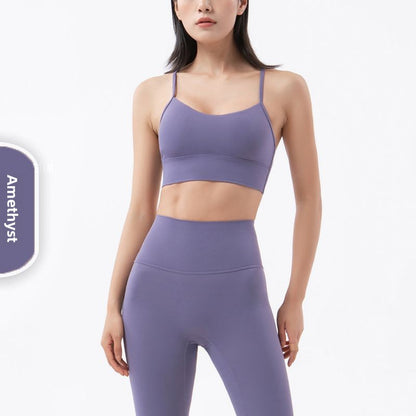 Y-shaped sheer sports bra