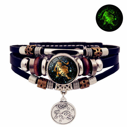 Luminous Constellation Adjustable Leather Bracelet