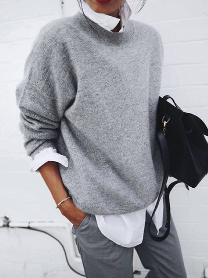 Womens Knitted Pullover Sweatshirt