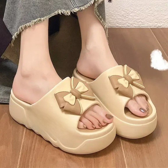 Womens Bow-Knot Non-Slip Slippers