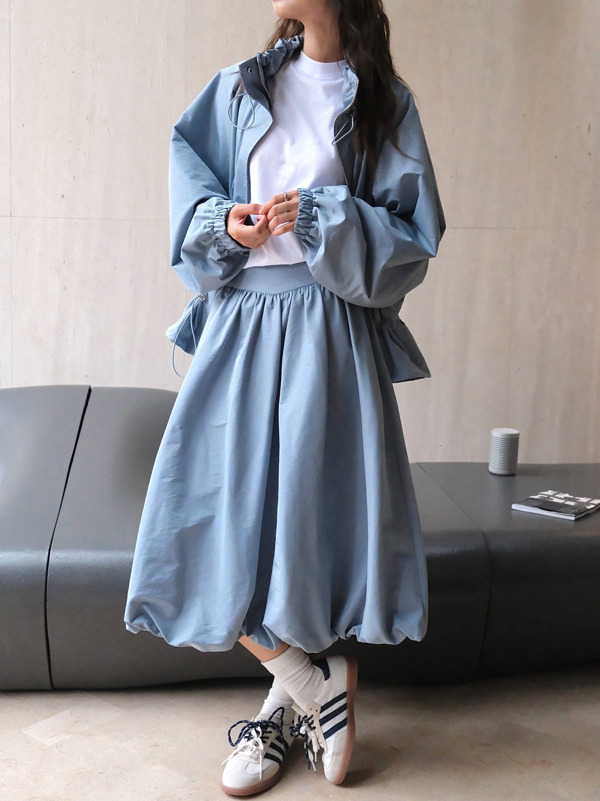 Japanese Style Retro Puffy Flower Skirt