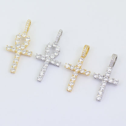 Men's zirconium cross pendant necklace