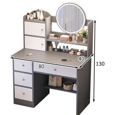 Modern Minimalist Dressing Table with Storage and LED Mirror