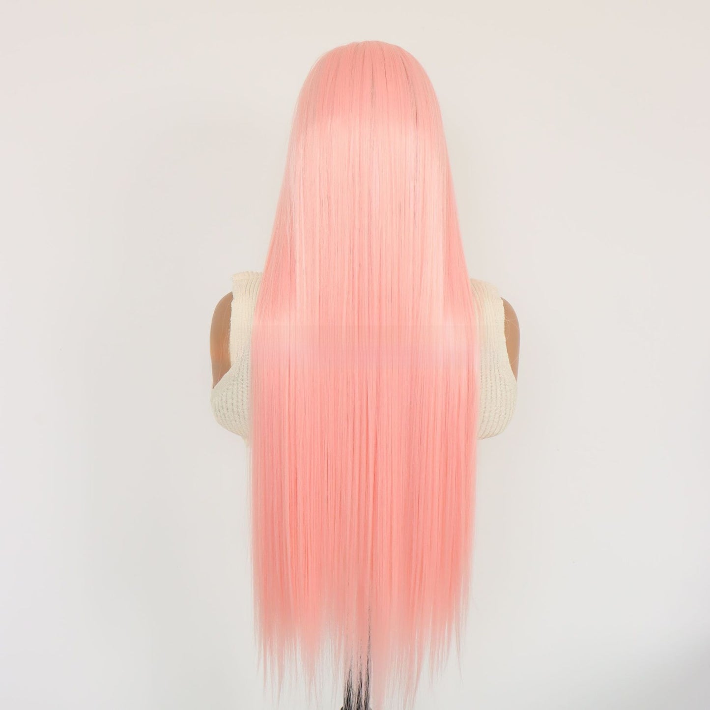 Light Pink Lace Front Synthetic Long Straight Wig