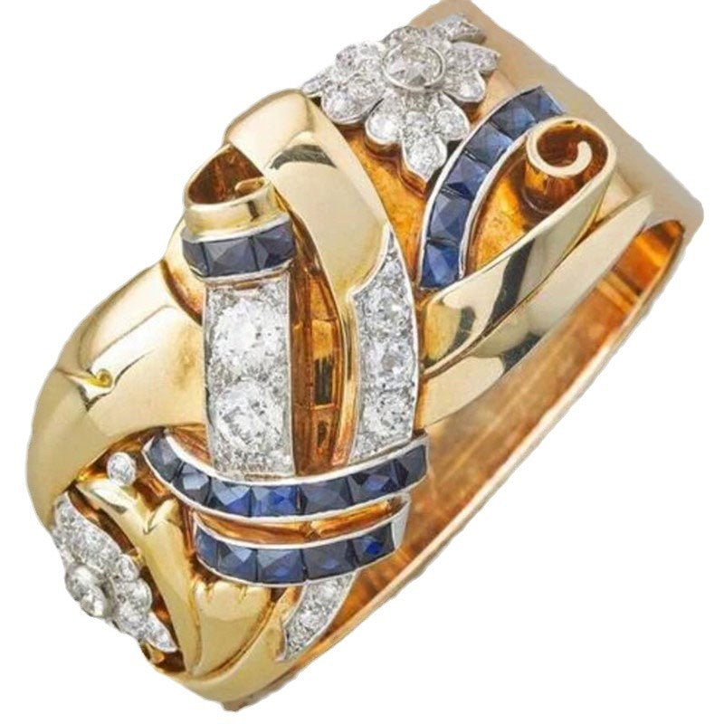 Retro Hollow Zirconium Geometric Ring