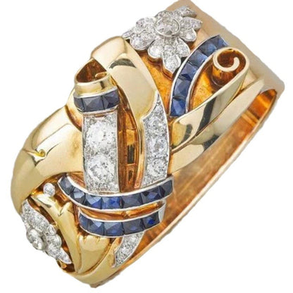 Retro Hollow Zirconium Geometric Ring