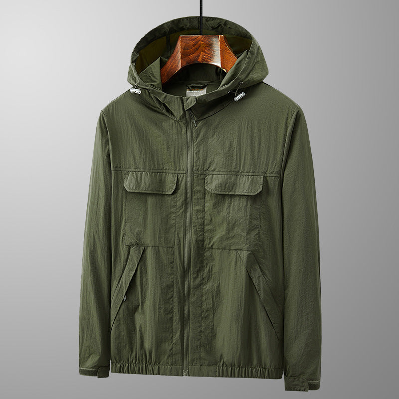 Mens Sun Protection Hooded Jacket