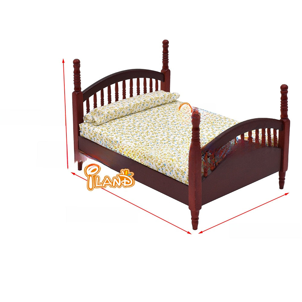 Miniature Wooden Bedroom Furniture Set 1:12 Scale