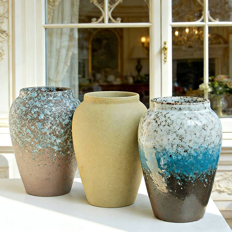 Handmade Glazed Ceramic Vase for Home Decoration