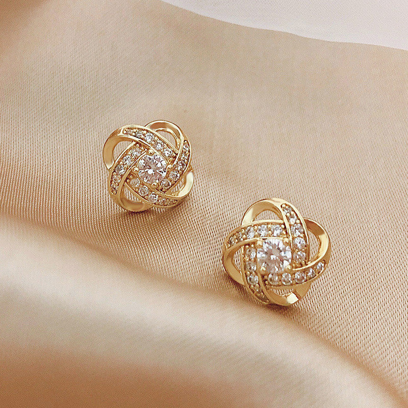 Diamond Cross Stud Earrings