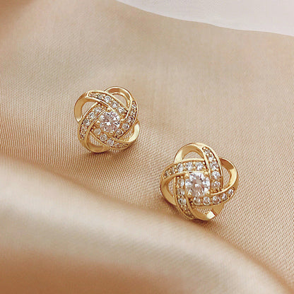 Diamond Cross Stud Earrings