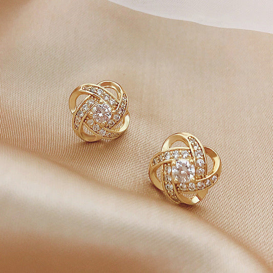 Diamond Cross Stud Earrings