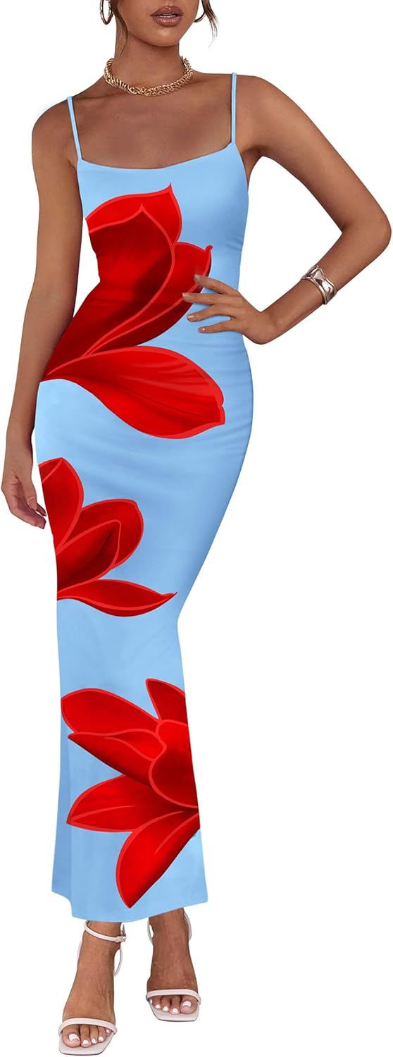 Elegant Floral Print Sling Dress