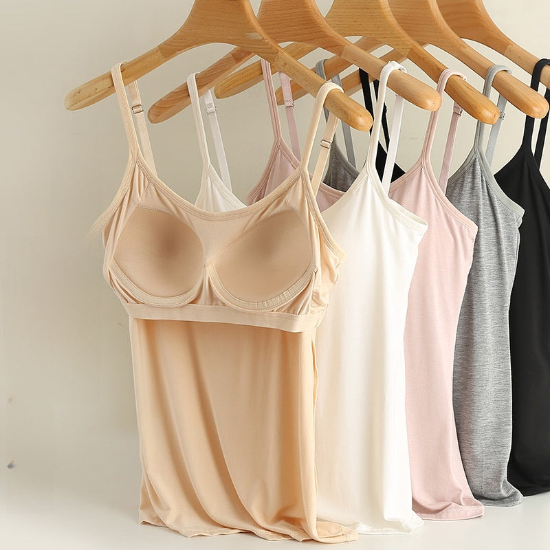 Camisole with built-in chest pads