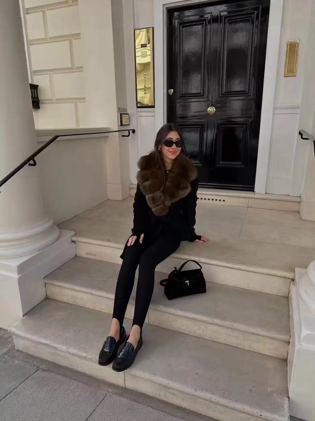 Womens Faux Fur Collar Coat