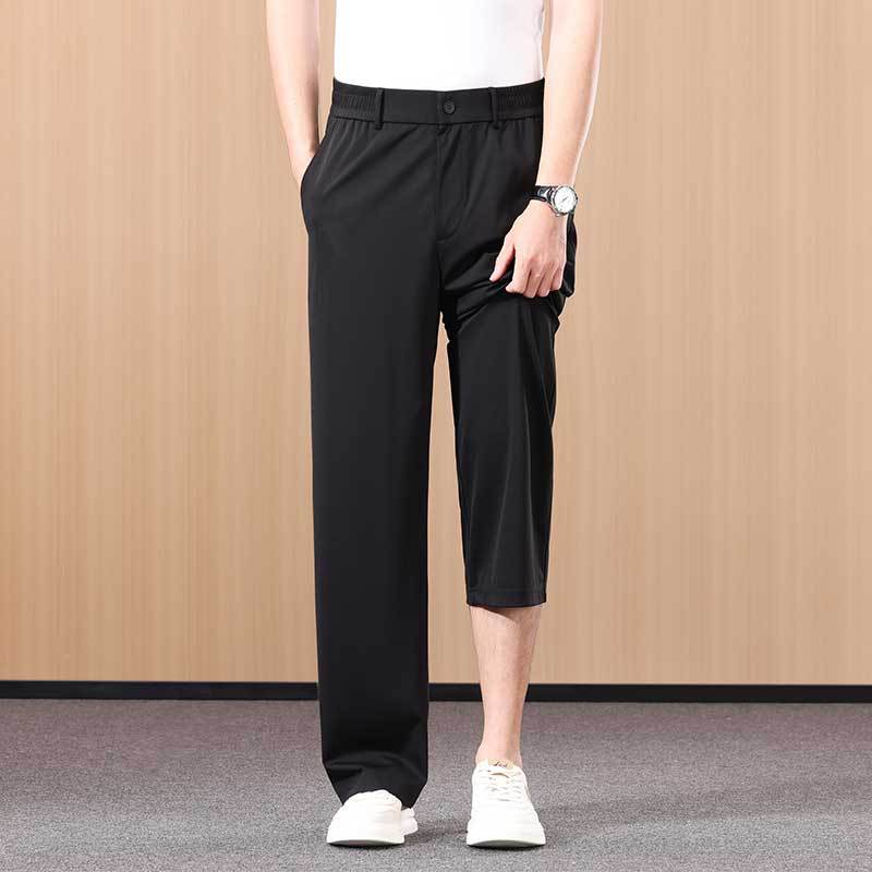 Men's Silk Blend Straight Leg Trousers