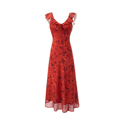 Floral Print Chiffon Dress