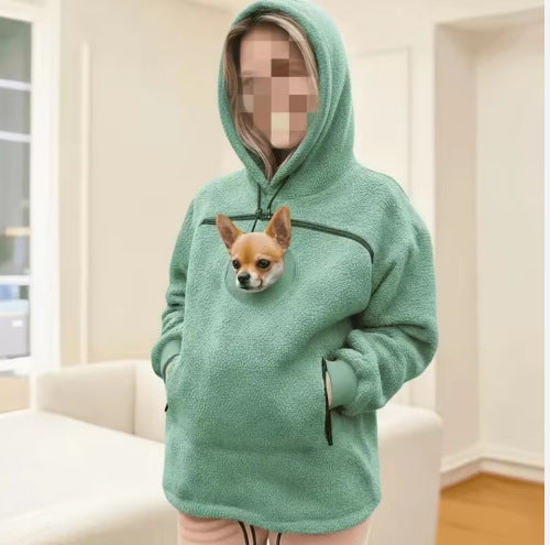 Fleece Lined Hooded Sweatshirt Unisex Loose Fit