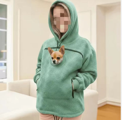 Fleece Lined Hooded Sweatshirt Unisex Loose Fit