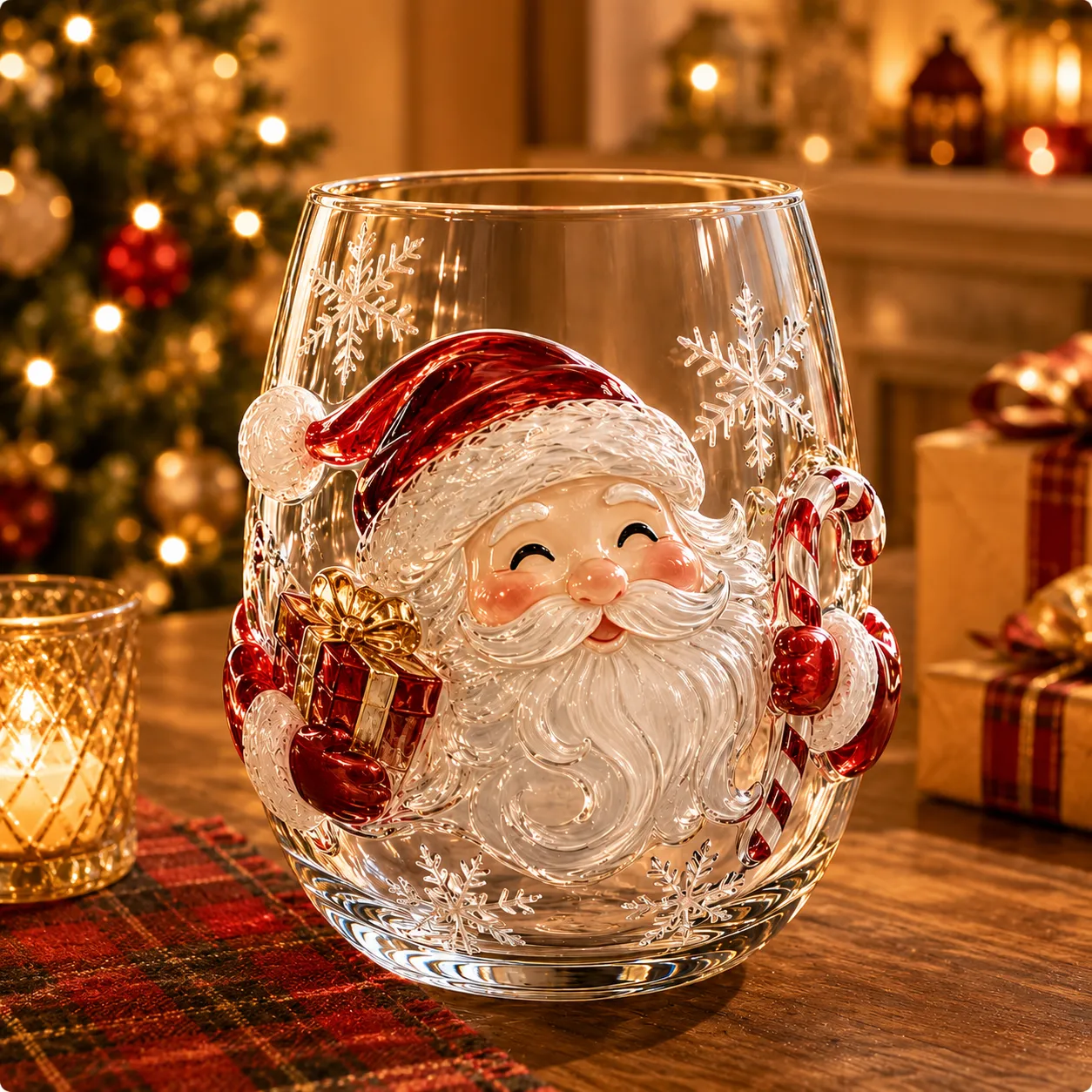 Christmas glass art cups glass cups egg cups