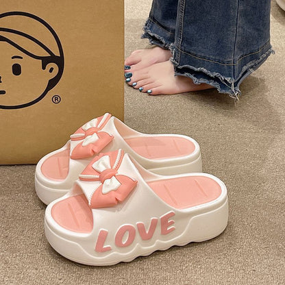 Womens Bow-Knot Non-Slip Slippers