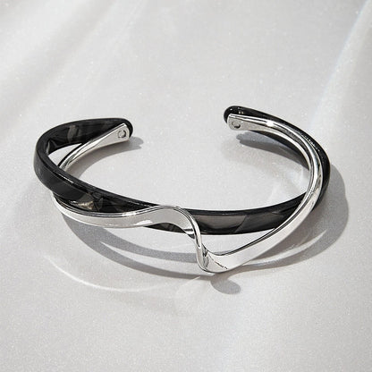 Eco-Friendly Imitation Mother-of-Pearl Open Alloy Bracelet