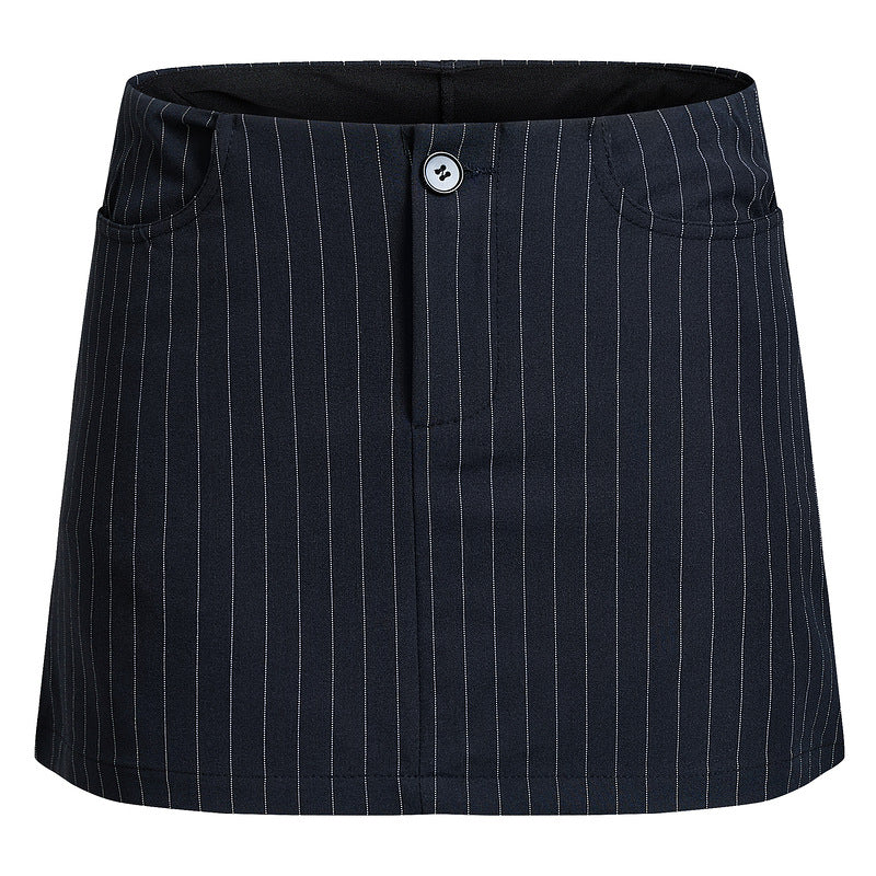 High Waist Double Slip Pocket Slim-fit Slim-fit Short A- line Skirt