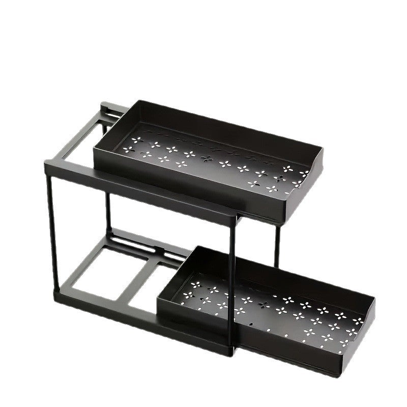 Double-Layer Pull-Out Kitchen Sink Storage Rack