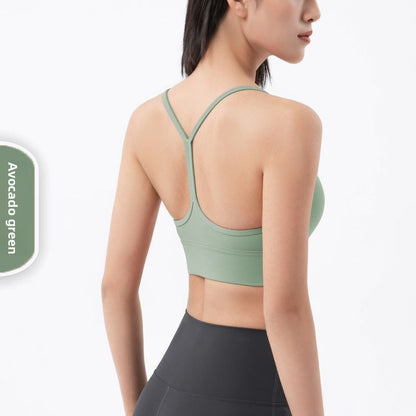 Y-shaped sheer sports bra