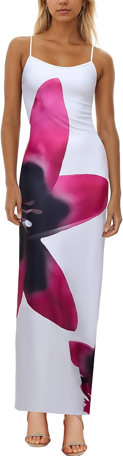 Elegant Floral Print Sling Dress