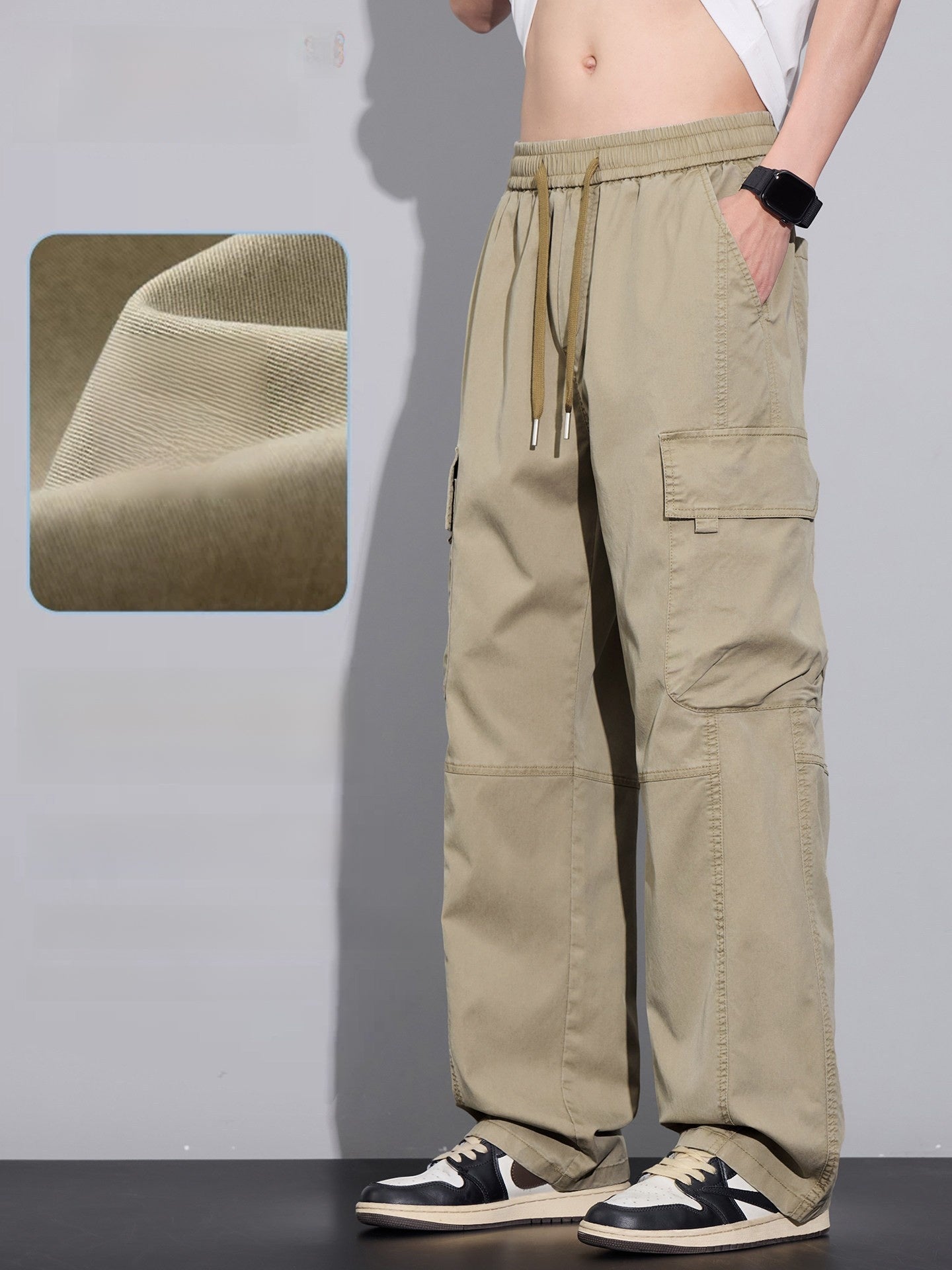 Summer Ice Silk Casual Cargo Pants for Men