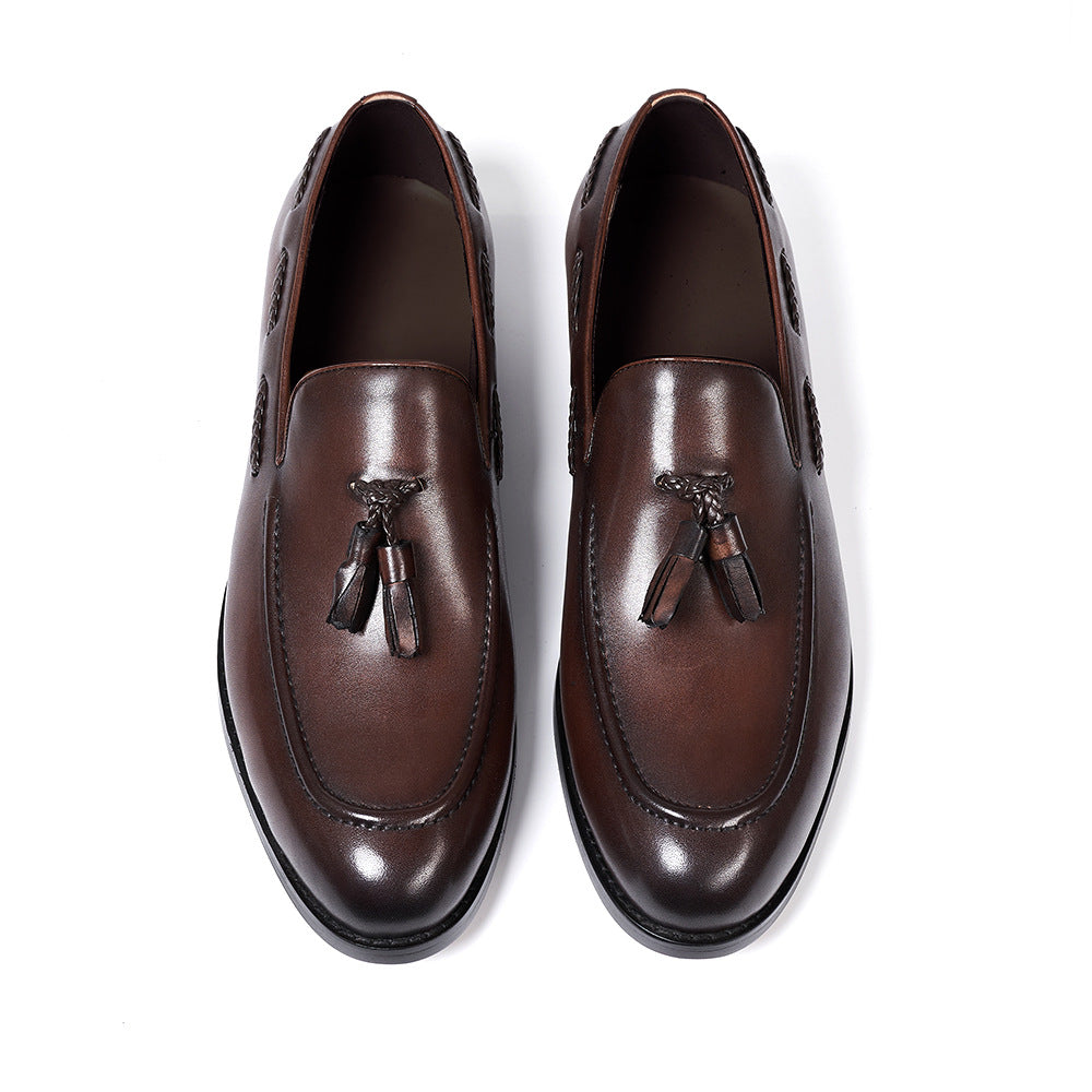 Mens Genuine Leather Tassel Loafers