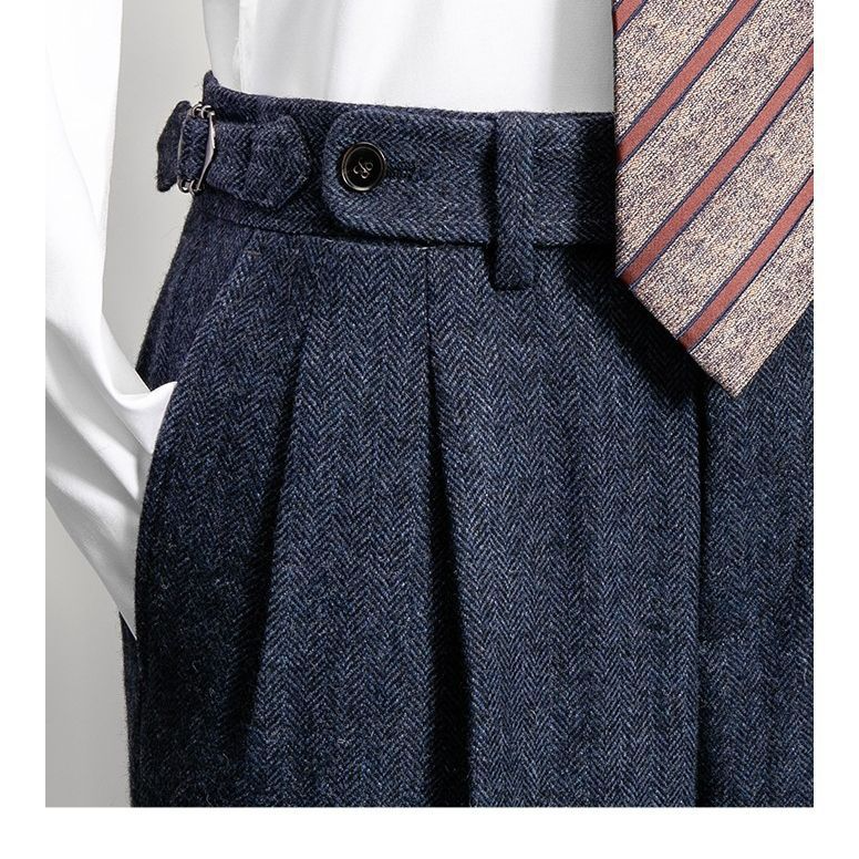 High Waist Wool Trousers