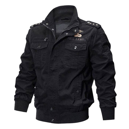 Autumn and Spring New Air Force One Pilot Jacket Men's Thin Washed Embroidered Workwear Denim Jacket Men