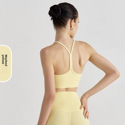 Y-shaped sheer sports bra