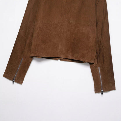 Simple Versatile Long-Sleeve Jacket Suede Coat