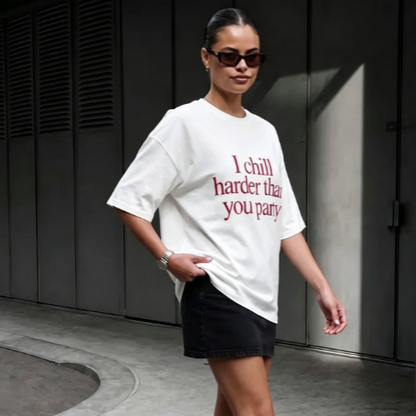 Oversized Cotton T-shirt with Print