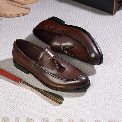 Mens Genuine Leather Tassel Loafers