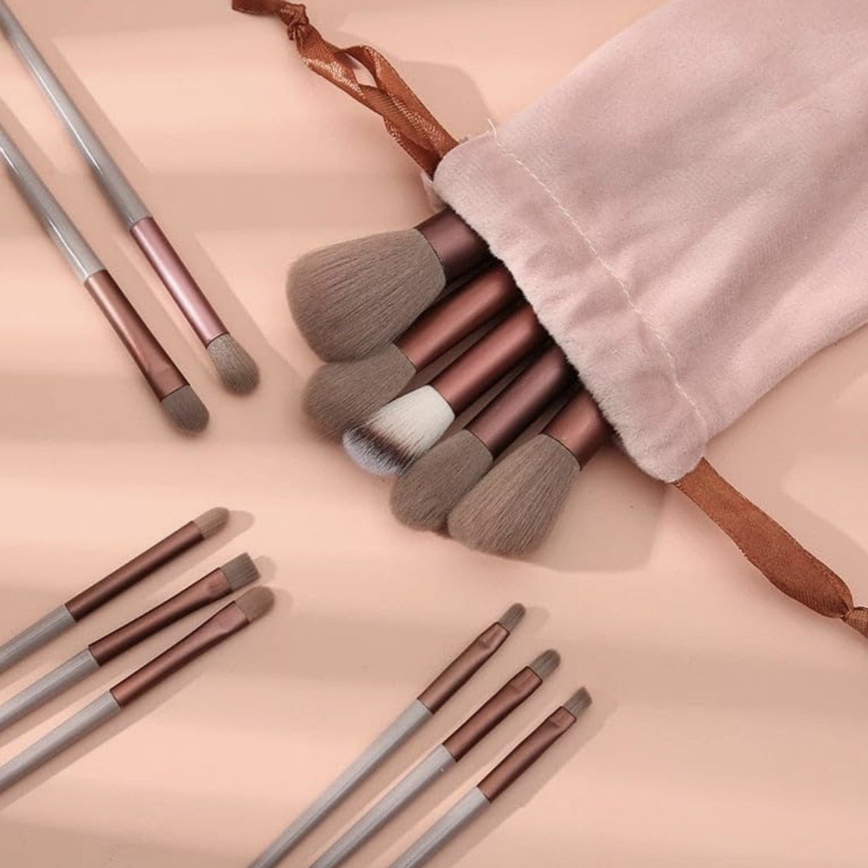 13-Piece Makeup Brush Set with Flannel Bag
