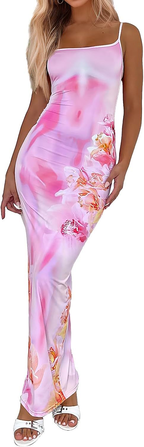 Elegant Floral Print Sling Dress