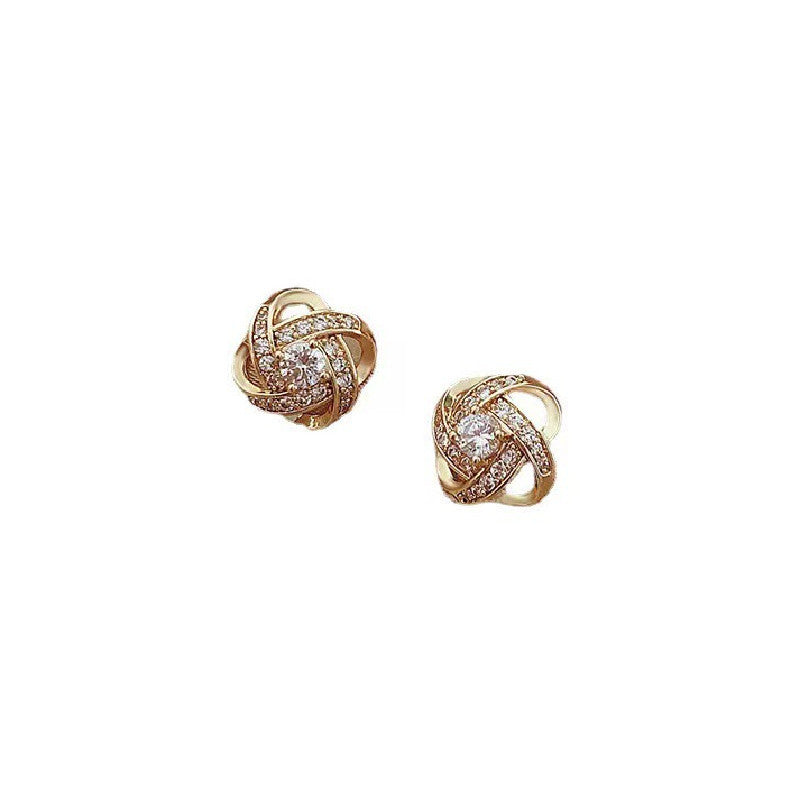 Diamond Cross Stud Earrings