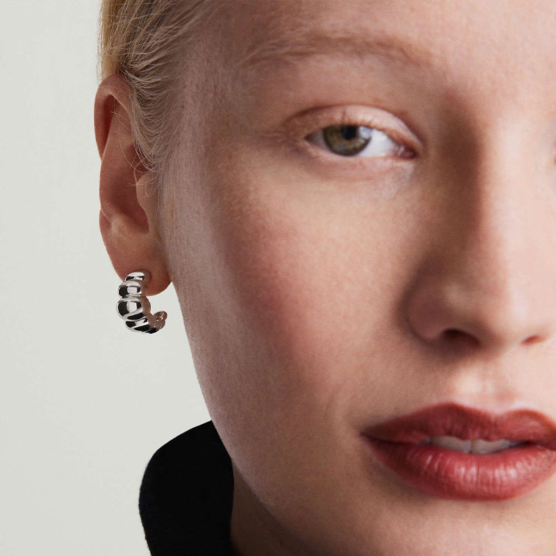 Geometric Twisted Stud Earrings