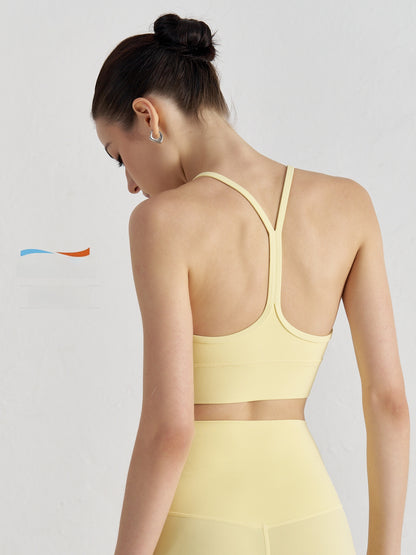 Y-shaped sheer sports bra