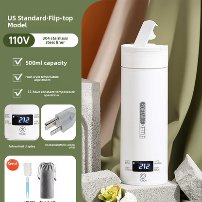 Portable Electric Water Cup with Safety Protection