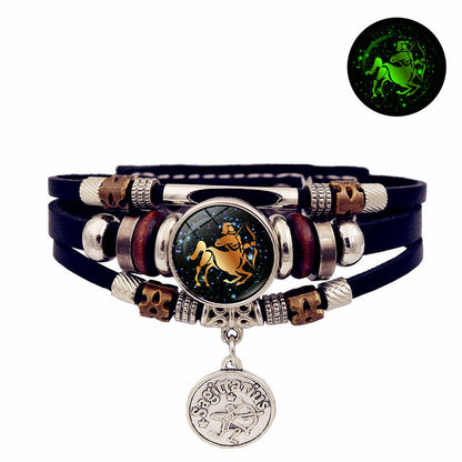 Luminous Constellation Adjustable Leather Bracelet
