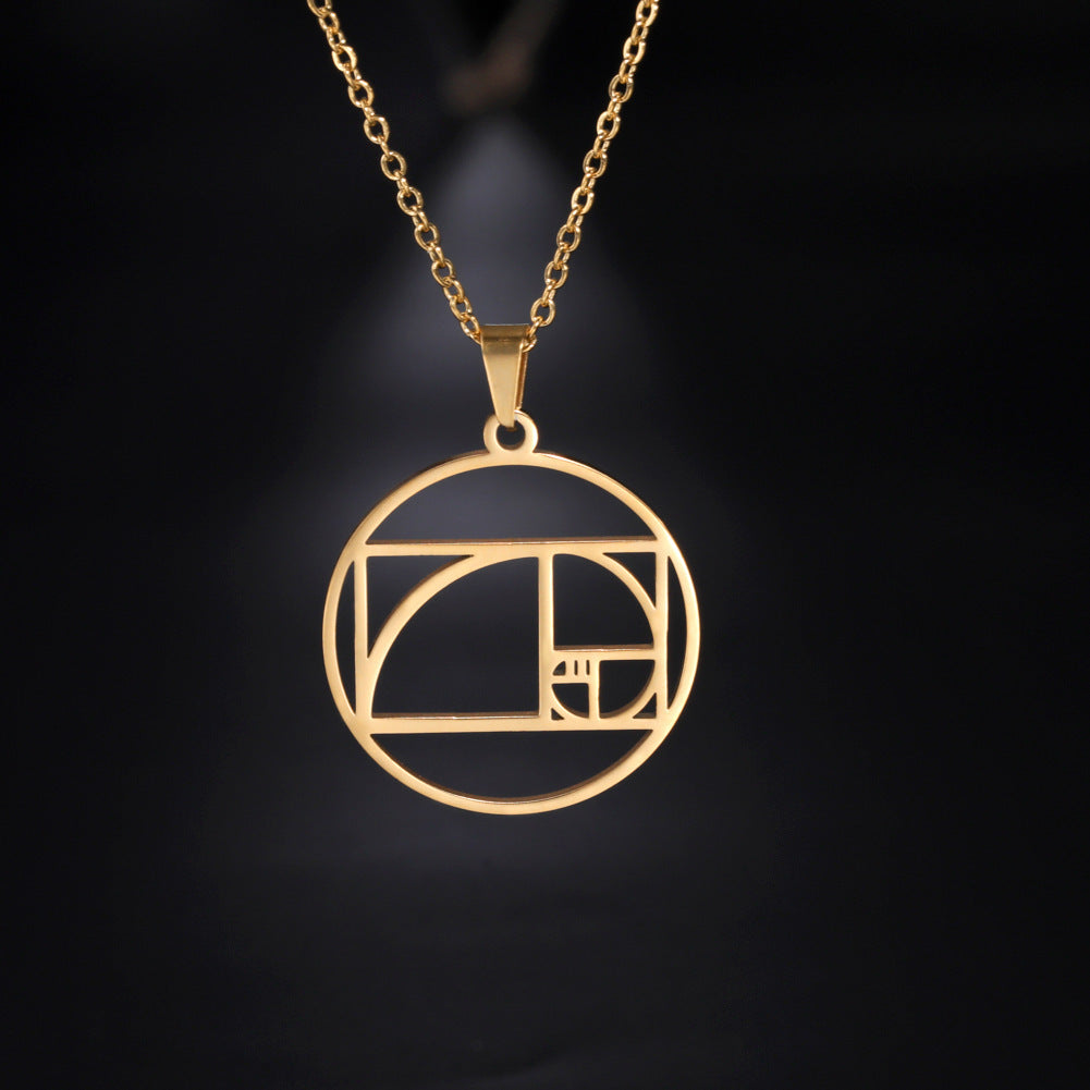Geometric Cut-Out Stainless Steel Necklace