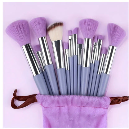 13-Piece Makeup Brush Set with Flannel Bag