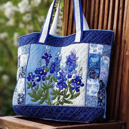Handmade Embroidered Quilted Tote Bag with Jungle Animal and Book Patterns