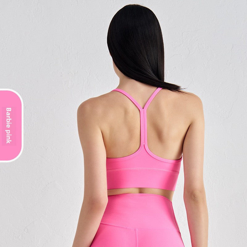 Y-shaped sheer sports bra