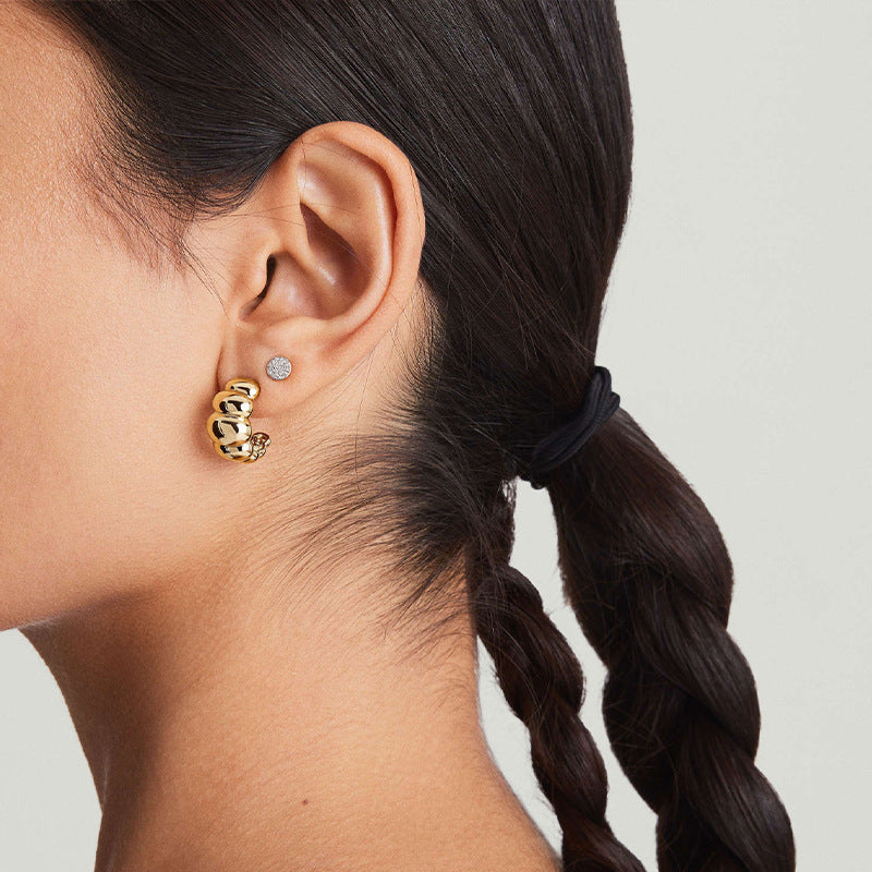 Geometric Twisted Stud Earrings